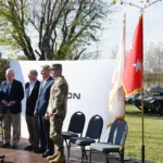 Repkon USA President Bryan Van Brunt, Senate Republican Leader Mitch McConnell, Congressman Brett Guthrie, Judge Executive Mack McGehee, and Major General John T. Reim spoke at the contract award announcement in for a TNT facility to be constructed in Kentucky.
